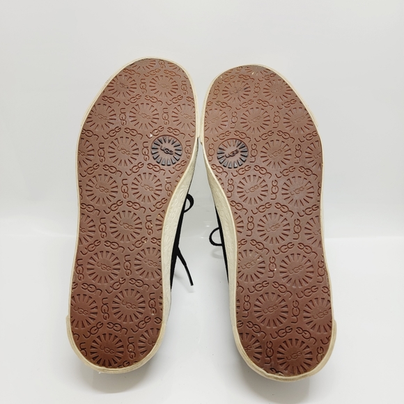 UGG Australia Logo Black Suede Leather 1888  Sheepskin Lined Sneakers Shoes Sz 9 - Picture 8 of 12